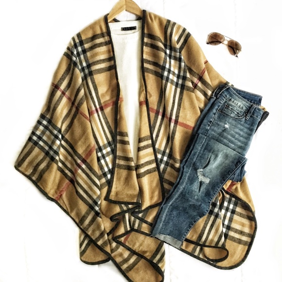 Camel Plaid Wrap - Picture 3 of 3